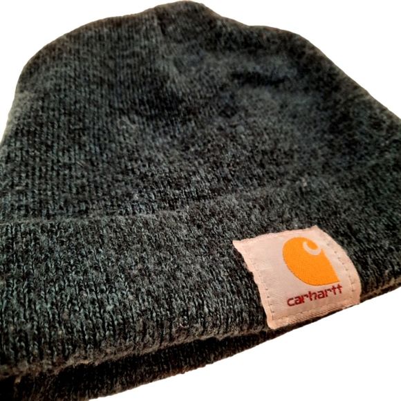 Carhartt Hat Beanie Dark Heather Green Unisex Made in USA Winter - Picture 2 of 9